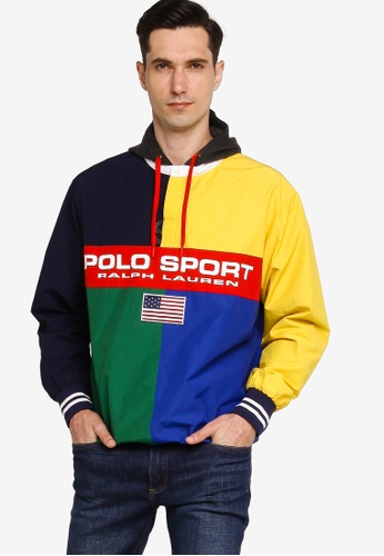 multi color polo hoodie
