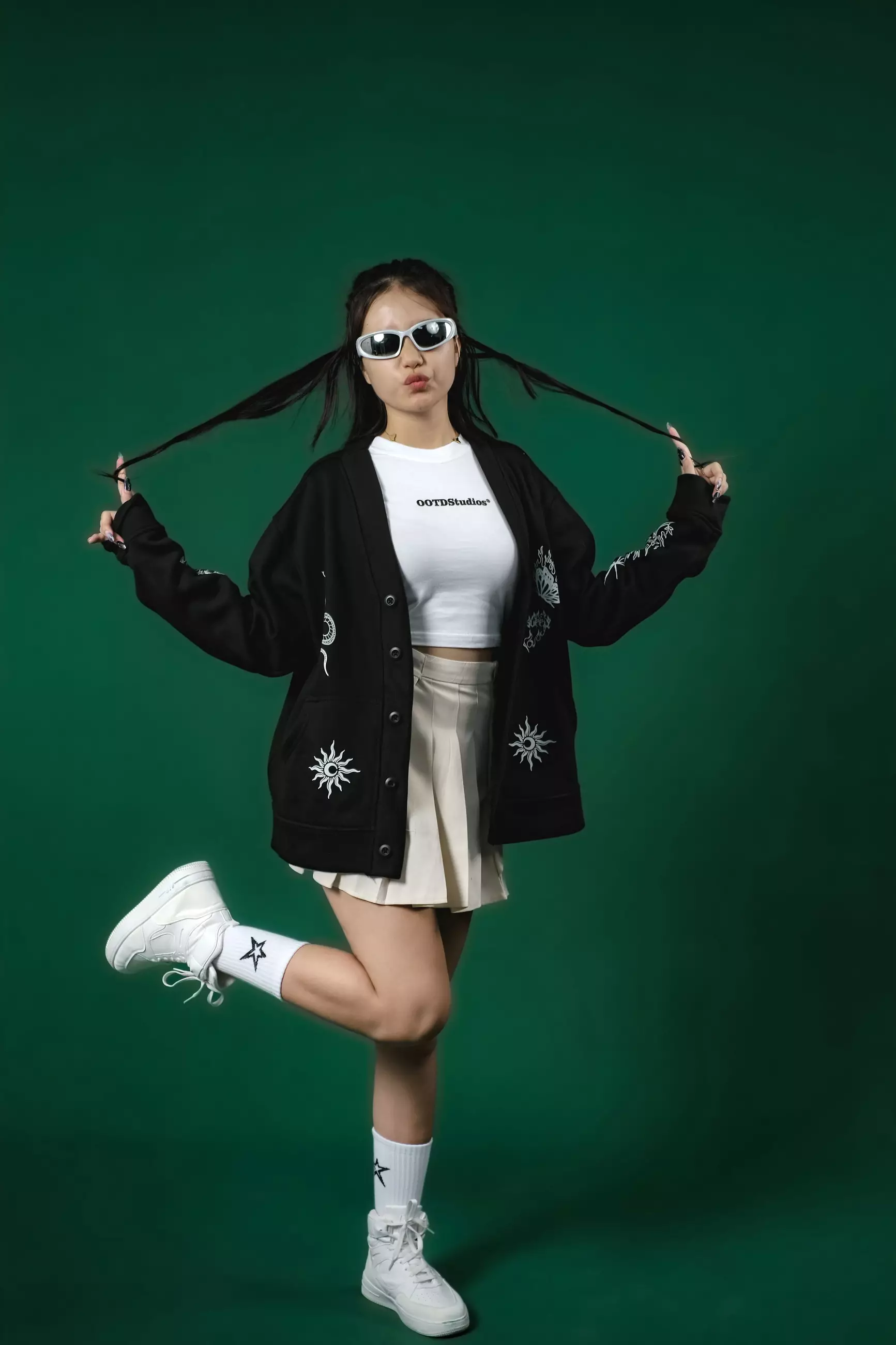 OOTDSUPPLY Unisex Cardigan Shelter Black | Outerwear Pria & Wanita CG001