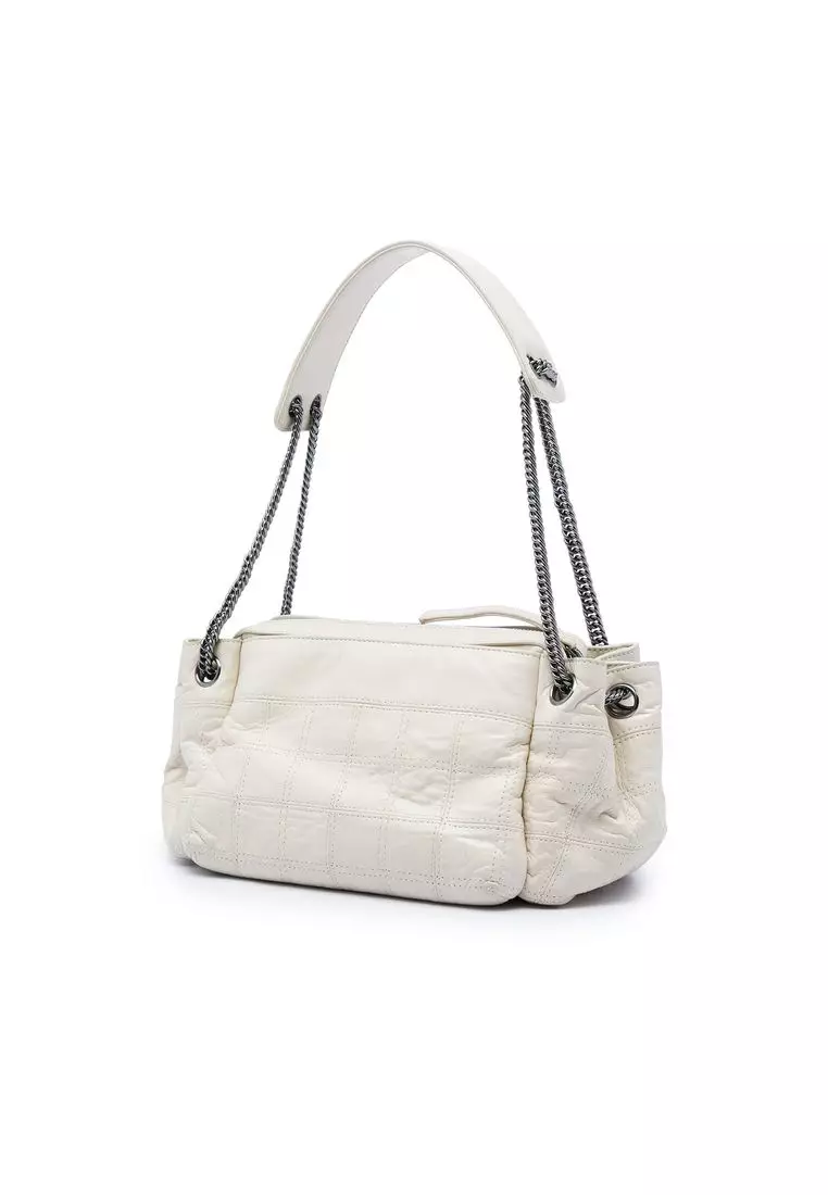 Pre-Loved Chanel Chocolate Bar Lambskin Lax Accordion Shoulder Bag