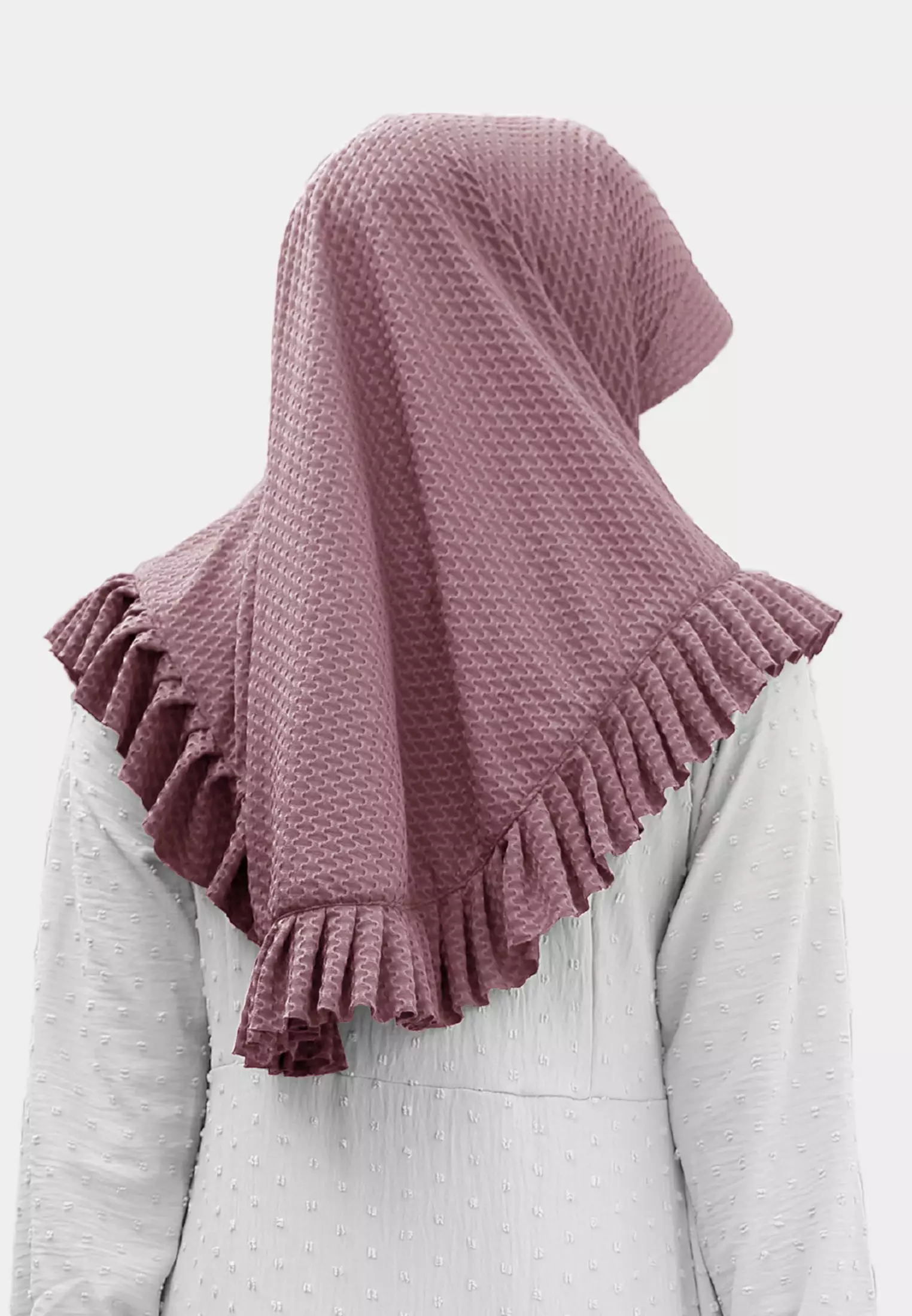 Cotton Bee - Sabeen Bergo Ruffle | Hijab Instan | Bergo Pad | Daily Hijab - Purple Melody