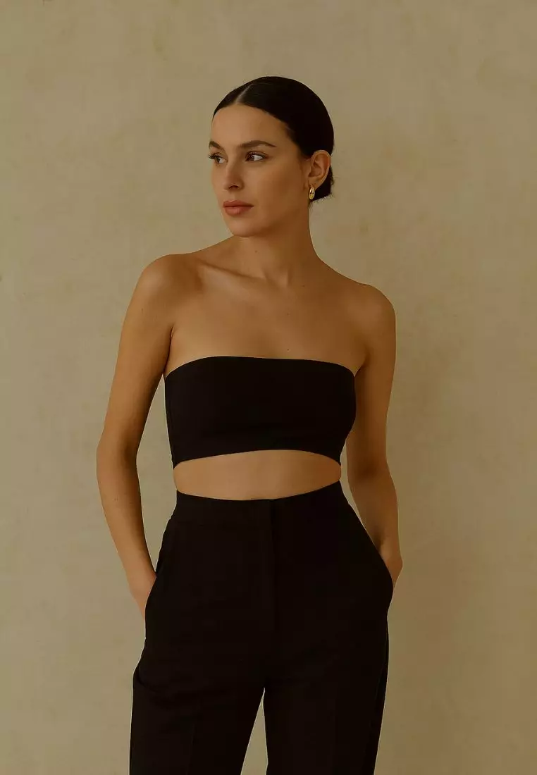 2 Pack Premium Anita Seamless Strapless Non-Slip Ice Silk Bralette Top Tube Bra in White and Black