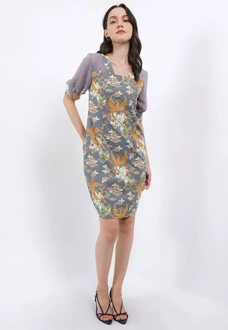 Dress Garneta Chiffon Batik Wanita