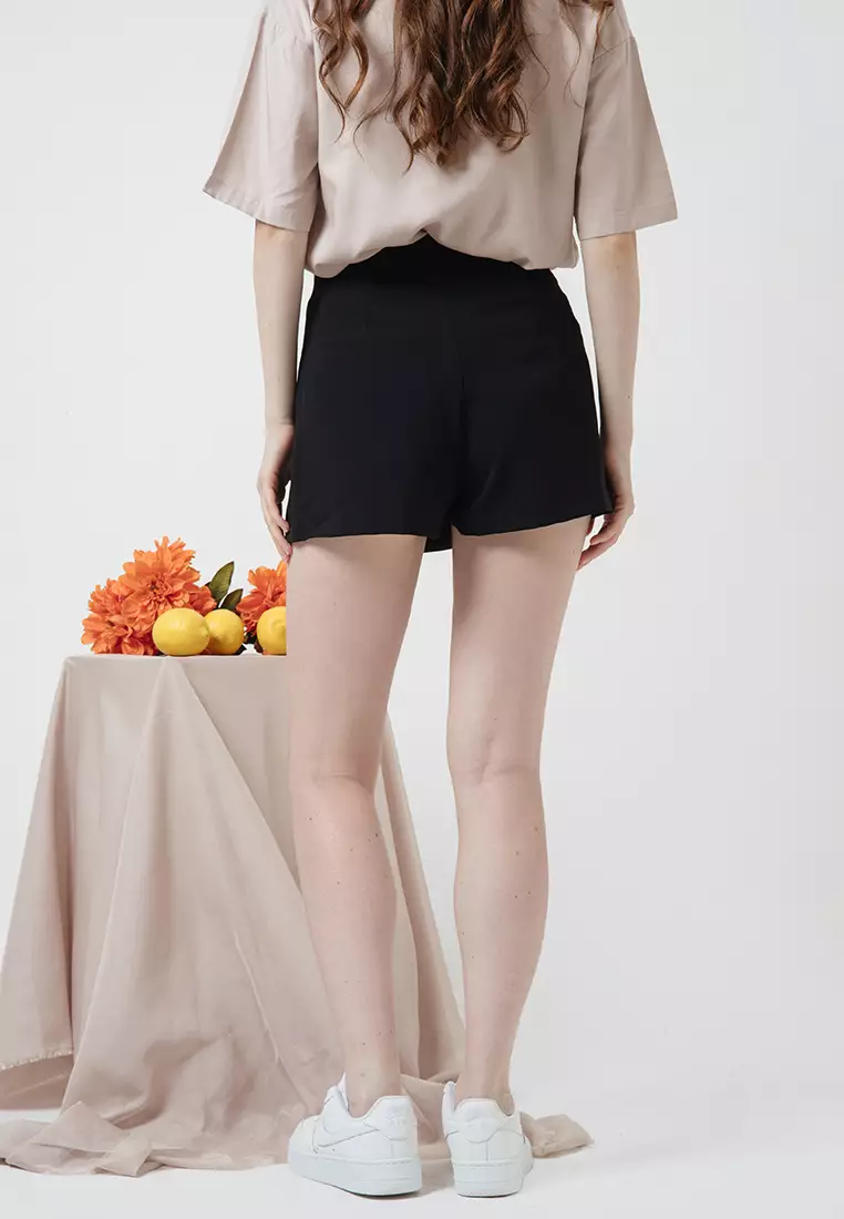 Side Slit Skort in Black