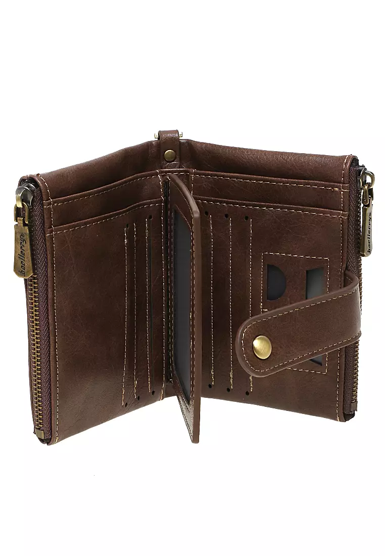 Dompet Pria Model Lipat Casual Wallet Staylish Design Many Slot Material Leather Kulit ORIGINAL