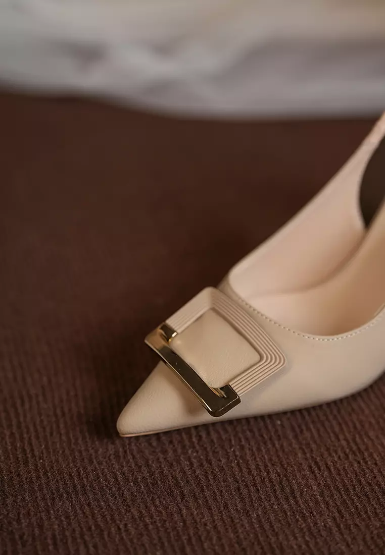 7CM Buckle Slingback Strap High Heel BY873-3120