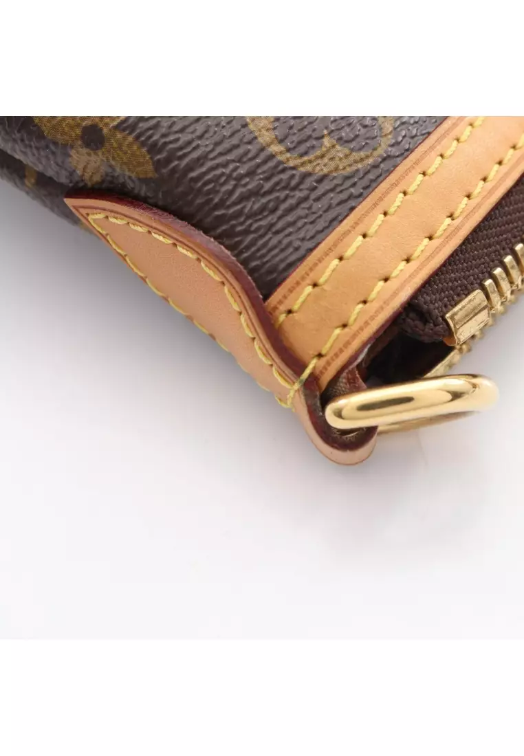 Pre-Loved Louis Vuitton Palermo PM monogram Handbag PVC leather Brown 2WAY