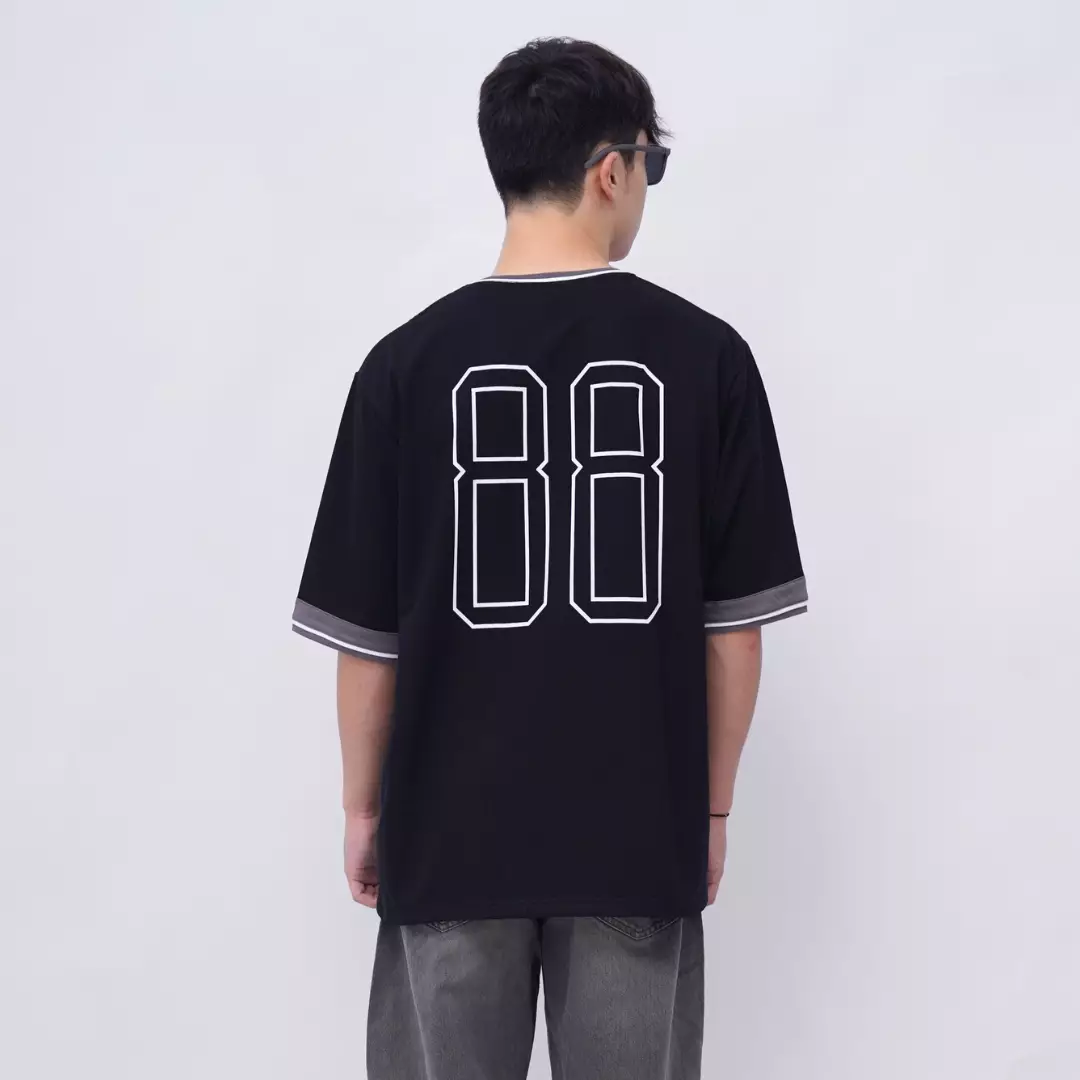 Ryusei Kaos Pria Boxy Oversize Home Run Black