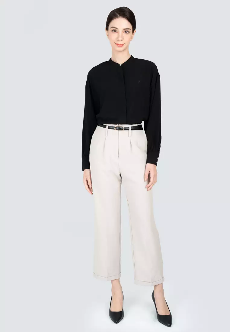 Polo Haus - Women’s Mandarin Collar Long Sleeve Shirt WBWLS004