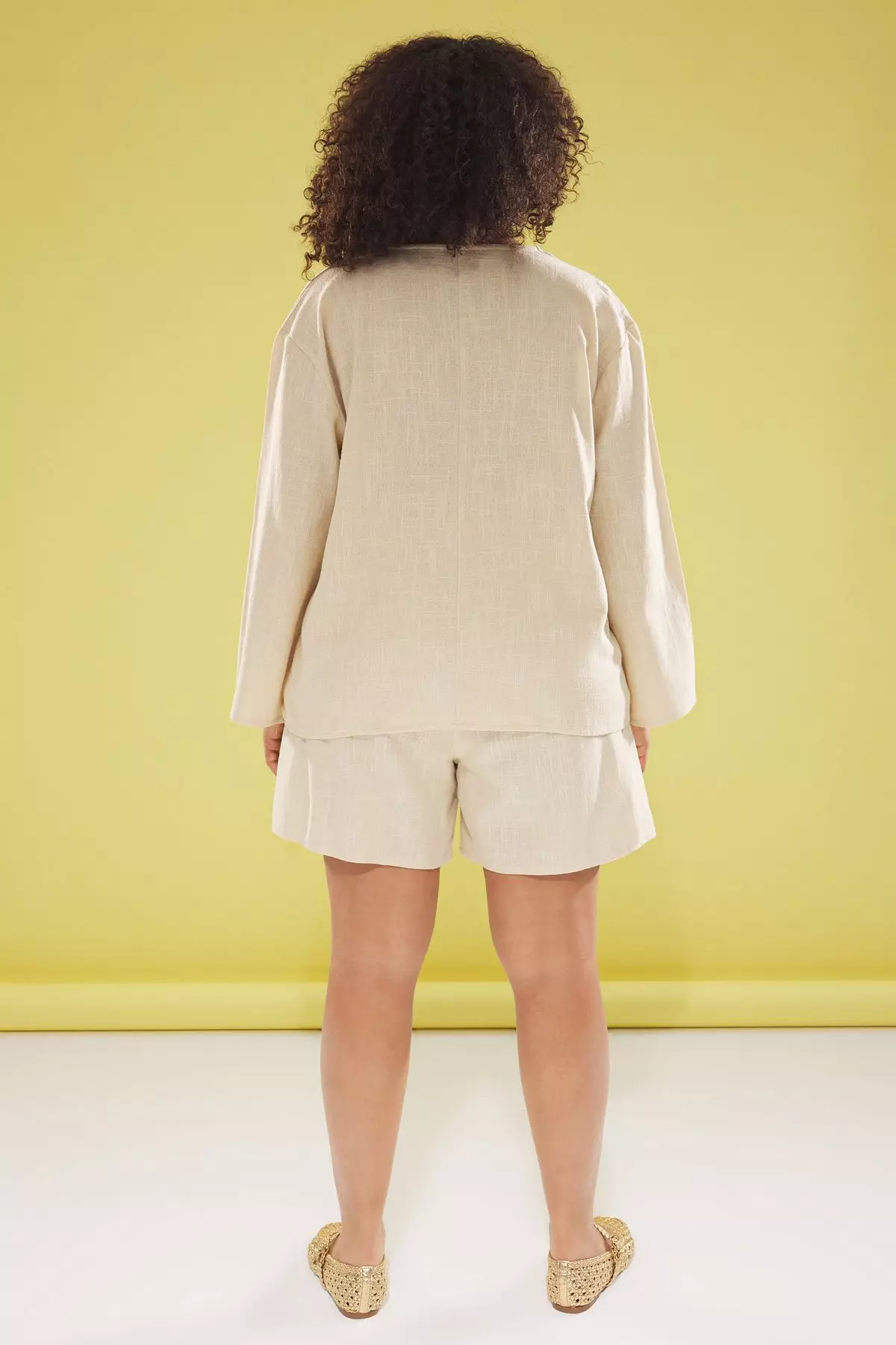 Plus Size Cotton Top & Shorts Beach Set