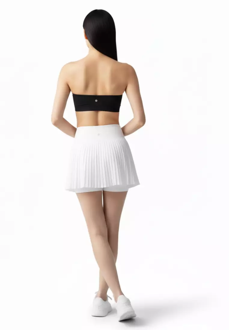 Yume High-Waist Pleated Sport Skirt with Inner Shorts — Tennis Running Yoga Active Skort for Women