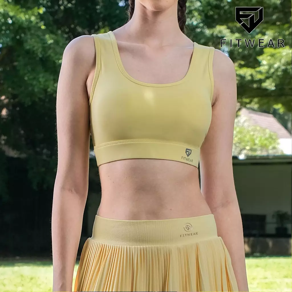 Fitwear Sportbra Olahraga Wanita CAROLINE CRISS-CROSS - BUTTER YELLOW