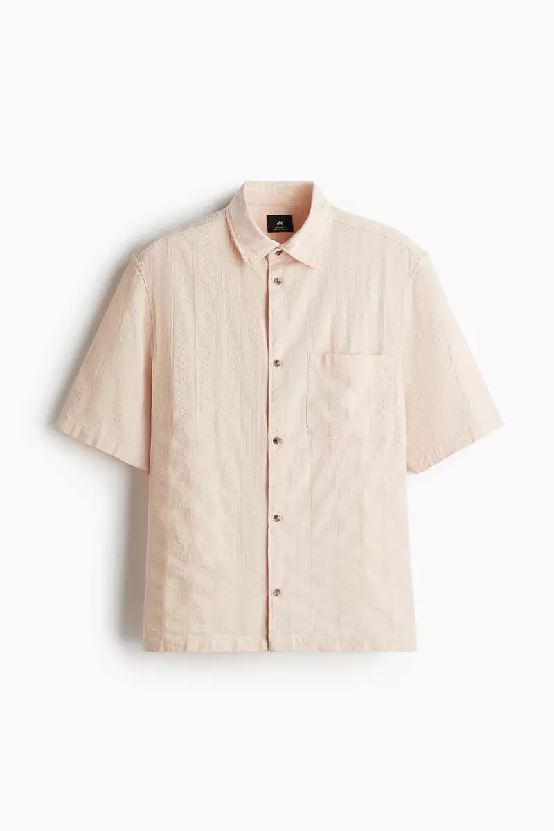 Regular Fit Textured short-sleeved shirt