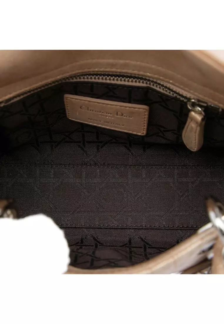 Pre-Loved Dior Mini Iridescent Lambskin Cannage Lady Dior