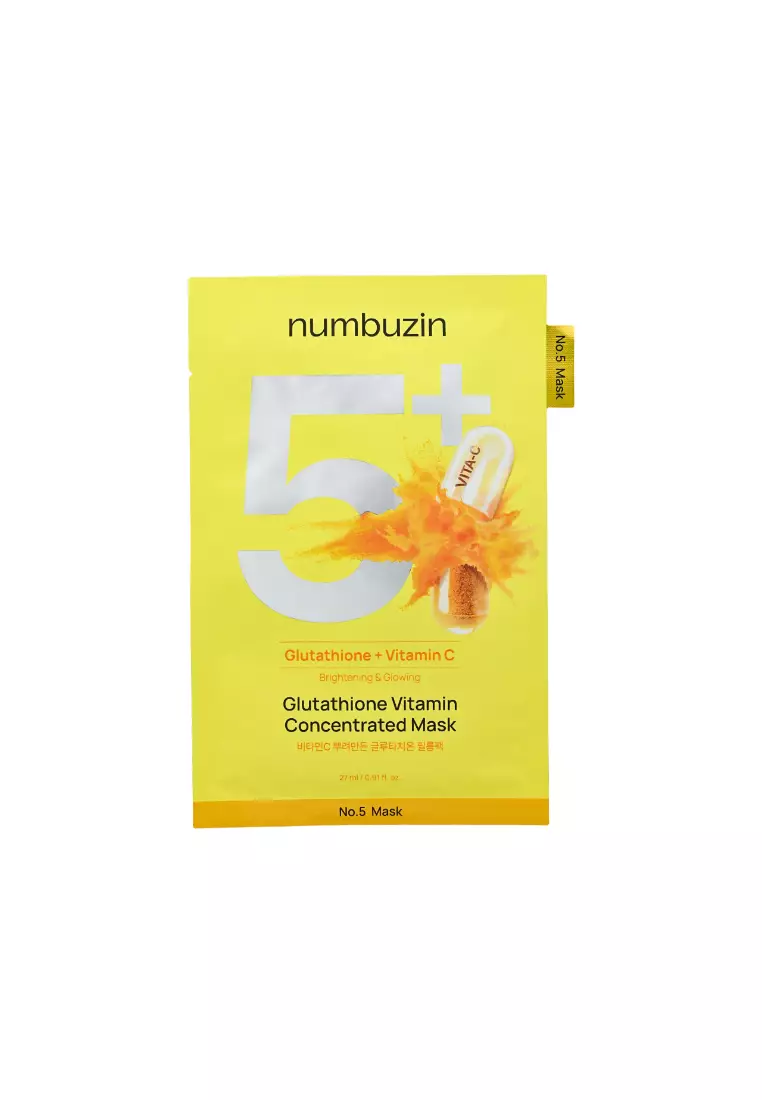 NUMBUZIN No.5+ Glutathione Vitamin Concentrated Mask (5pcs)