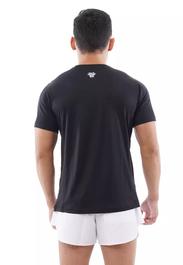 Tiento Kaos Dry Fit Men Black Baju Olahraga Lari Pria
