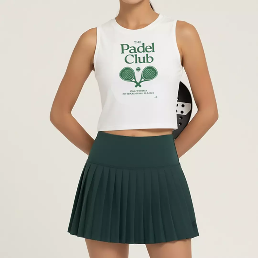 LSE46 Baju Olahraga Wanita Padel Tank Top "padel club" UAT putih TdActive