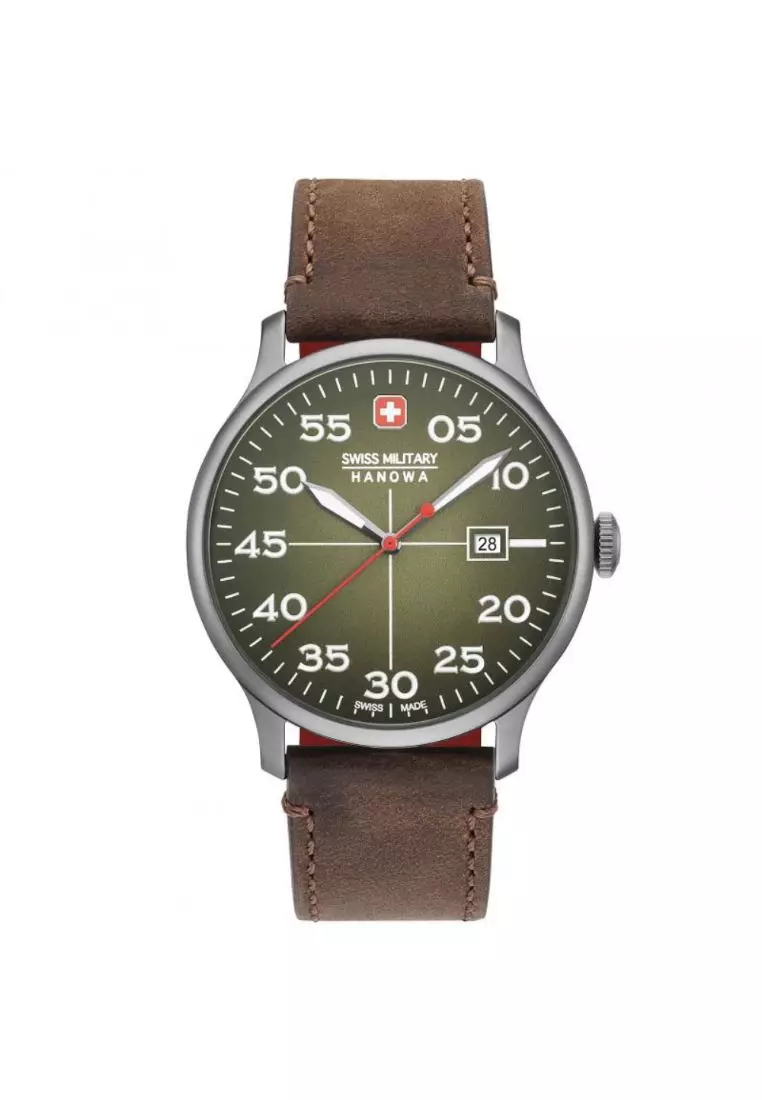Swiss Military Hanowa Brown Leather Strap Men Watch