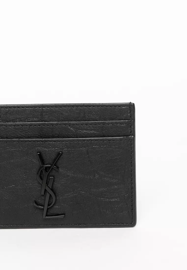 Ysl black cheap monogram card holder