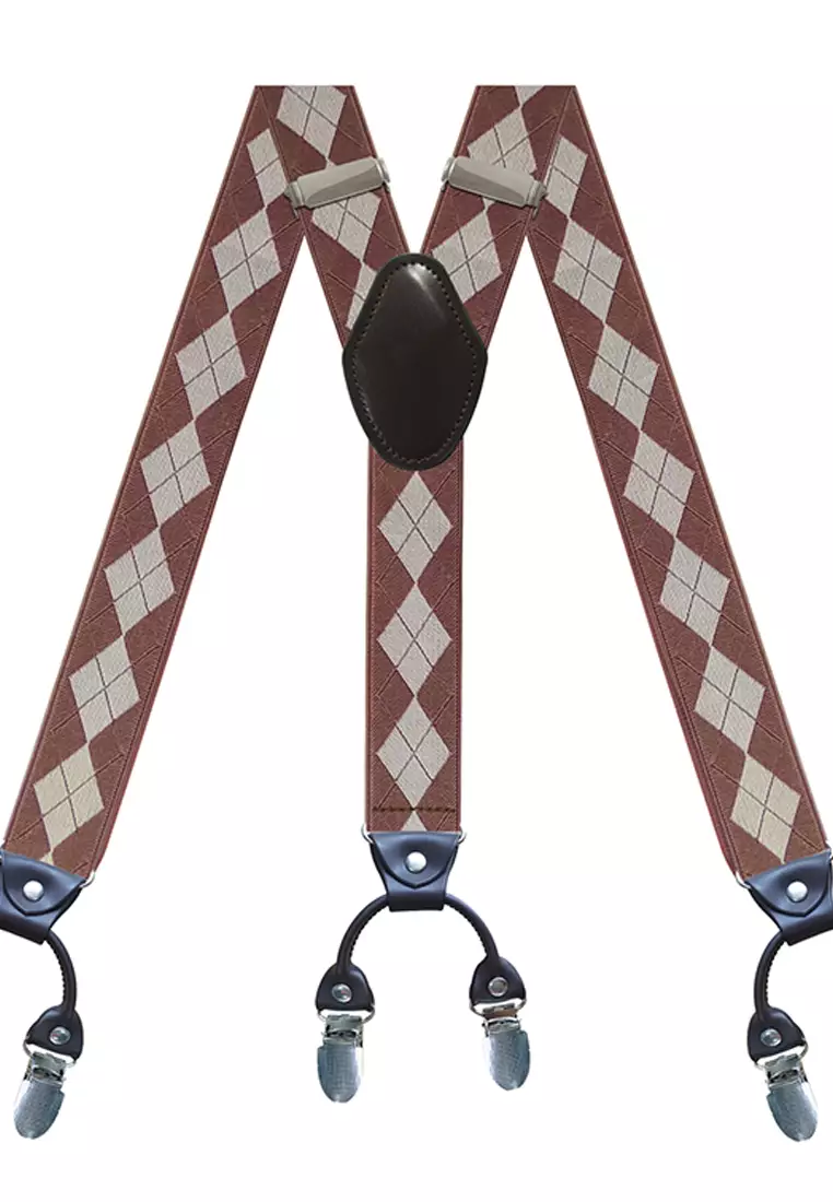 Men's Adjustable Elastic 6 Clips Suspenders