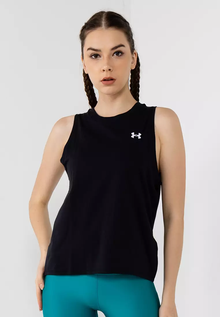 Buy Under Armour Essential Cotton Stretch Tank Top in Black White