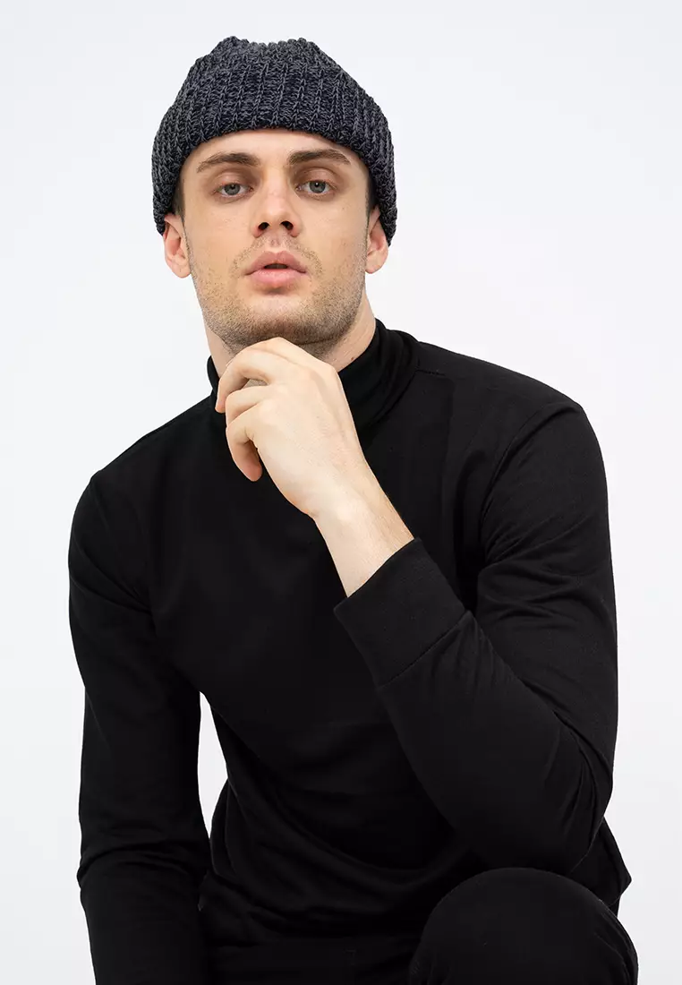 Topi Kupluk Rajut Beanie Hat Polos Topi Gunung hitam dusty