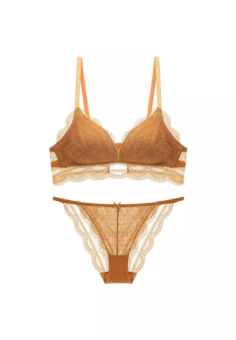 Lace Edge SteelRingless Bra Set CA072906OR