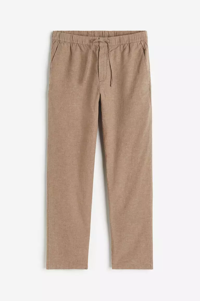 EQ Wave Linen Reg Trousers Smt