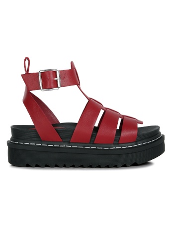 Buy London Rag Platform Gladiator Sandals in Burgundy 2023 Online | ZALORA  Singapore