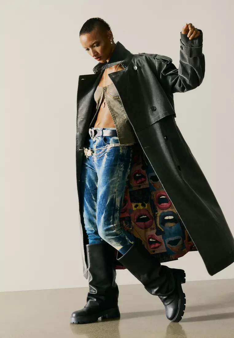 TRENCH COAT LEATHER EFFECT