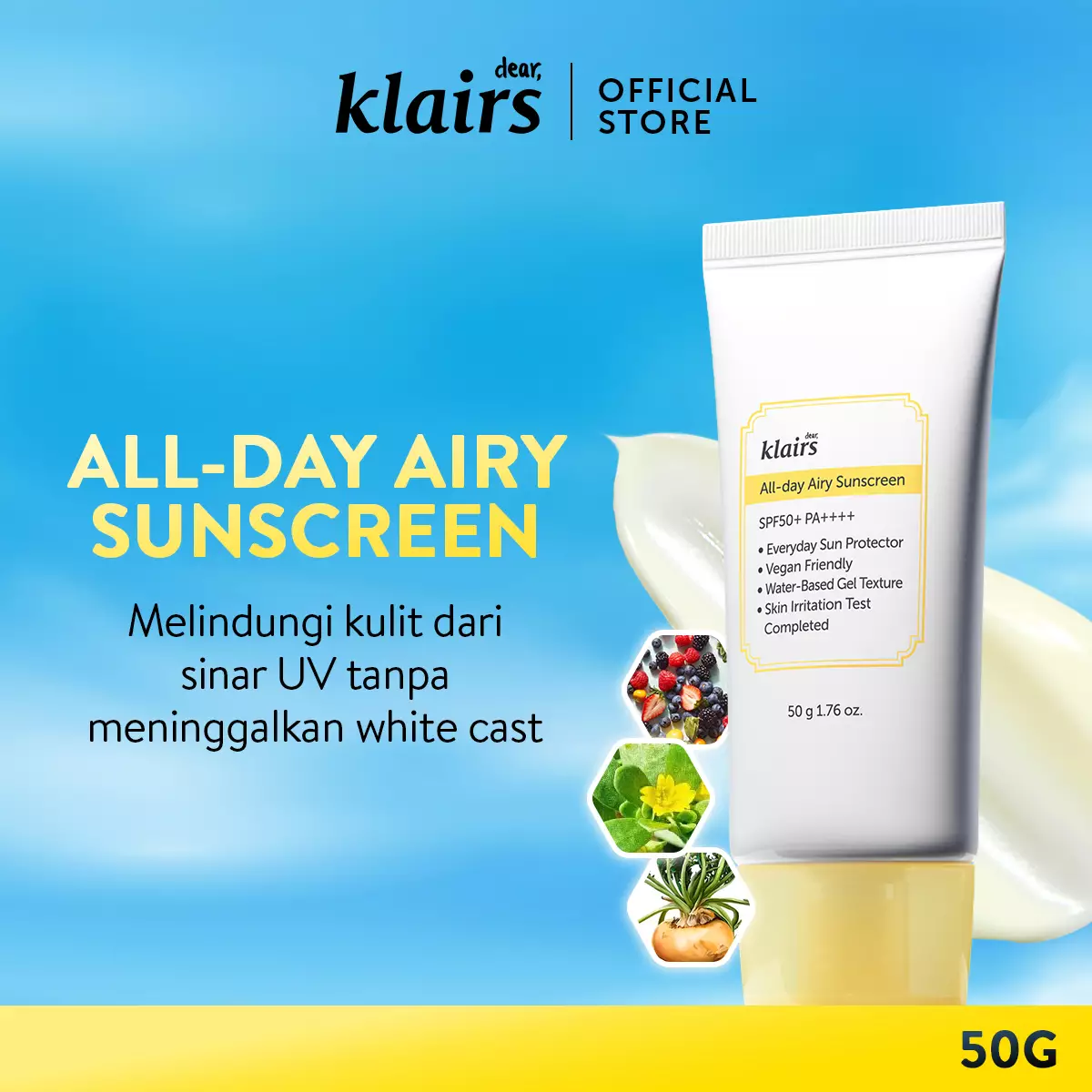 Dear Klairs All-Day Airy Sunscreen SPF50+ PA++++ 50G