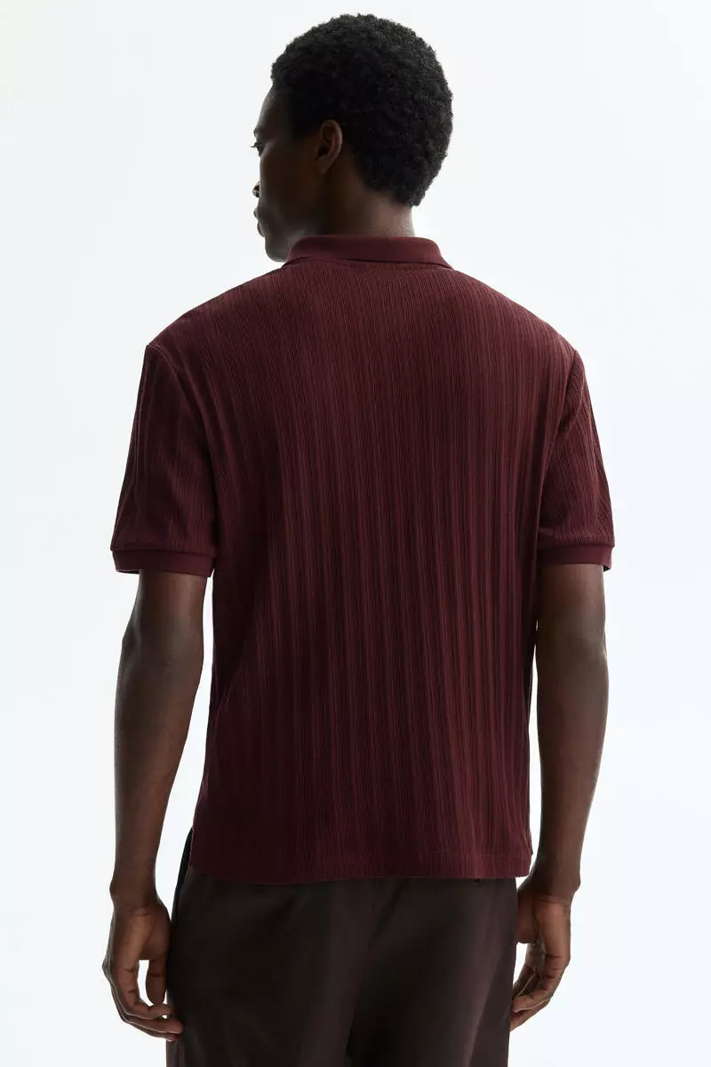 Slim Fit Textured jersey polo shirt