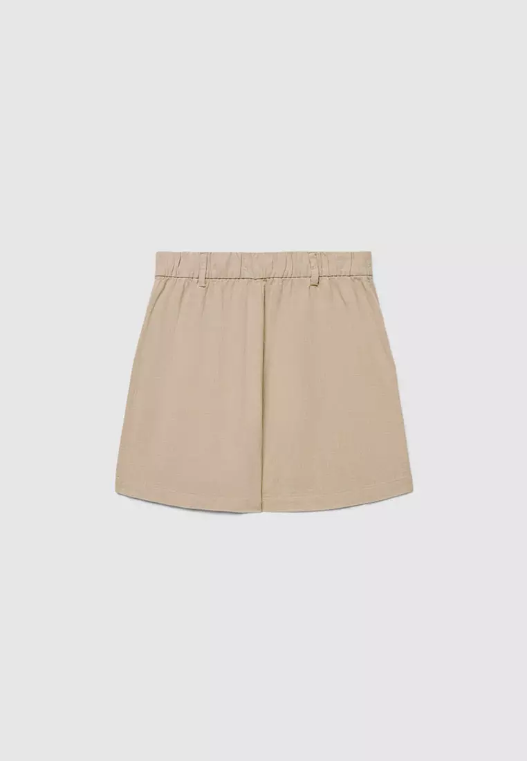 Women's Plain Linen-Effect Shorts