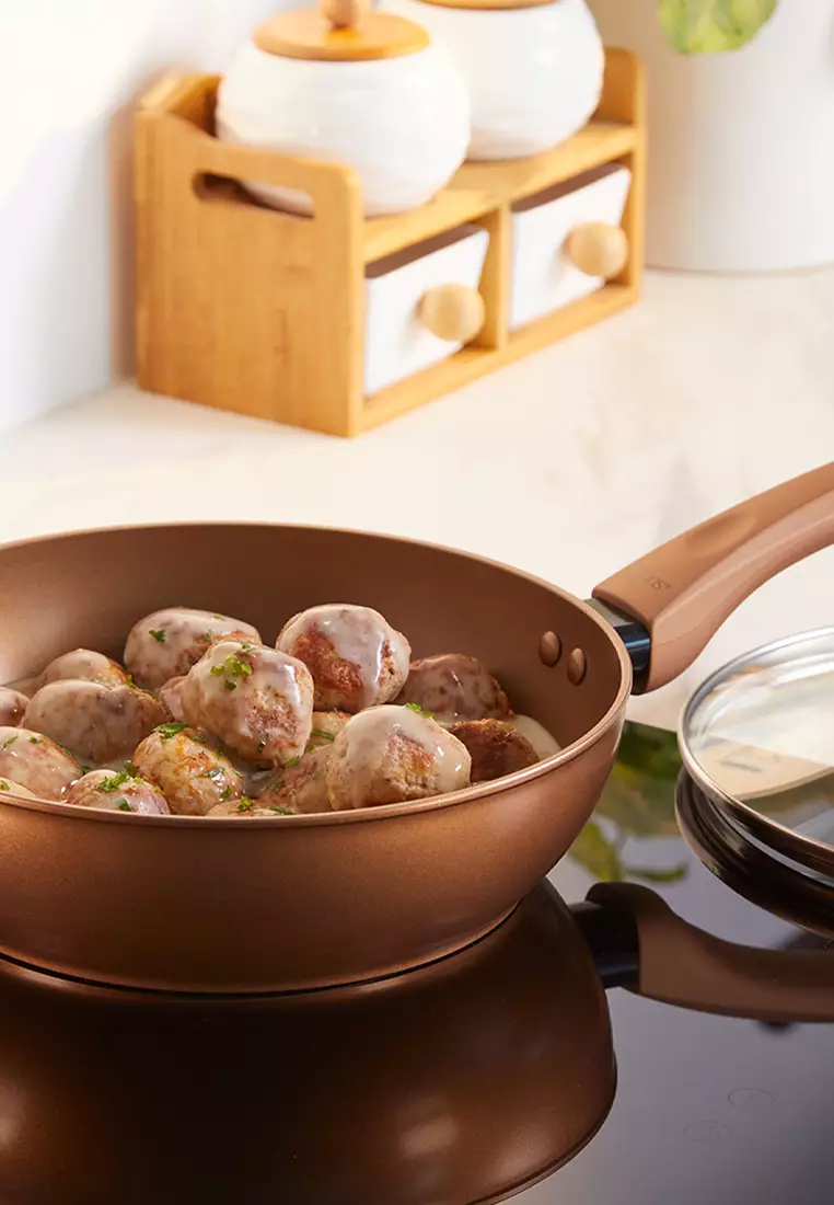 Buy Visions Visions 24CM Metal Cookware Induction Wok Pan with Glass Lid Online ZALORA Malaysia