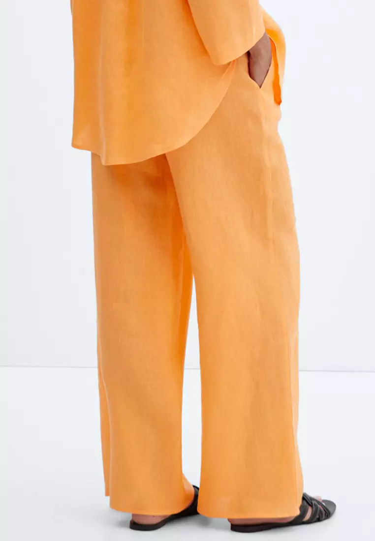 Linen Elastic Waist Trousers