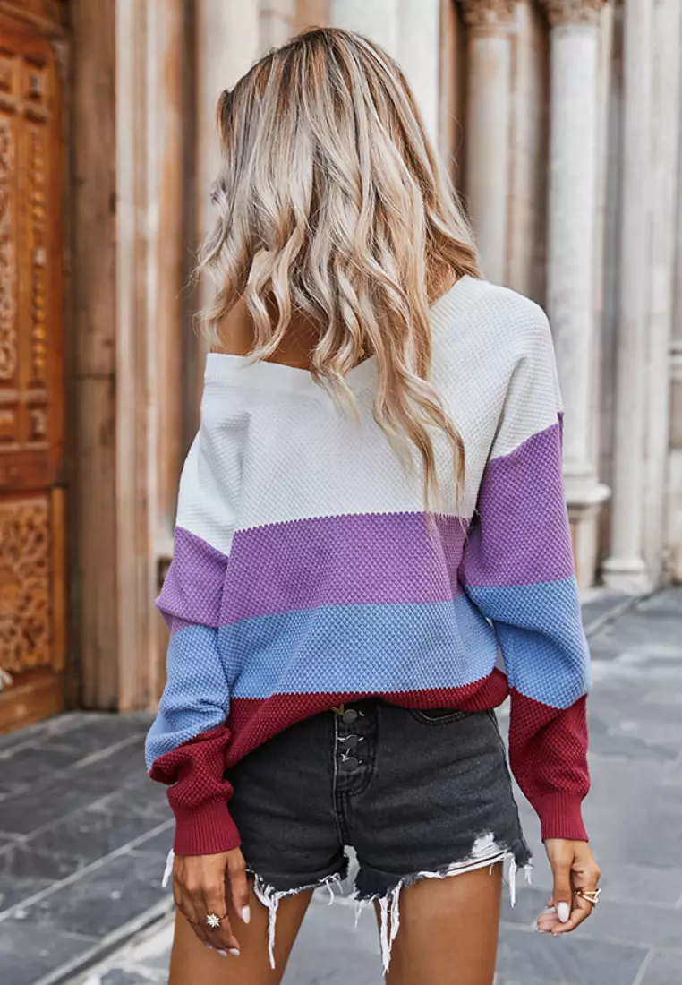 Rainbow color best sale block sweater