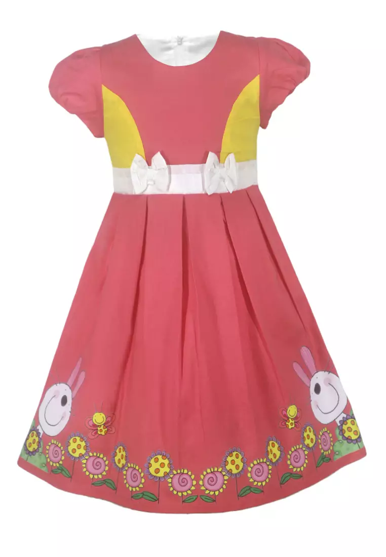 Two Mix Dress Anak Perempuan - Baju Anak Perempuan Fashion Bahan Katun Usia 1-12 Tahun 4211