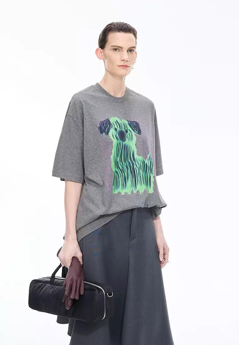 Cotton Animal Loose Short Sleeve T-shirt