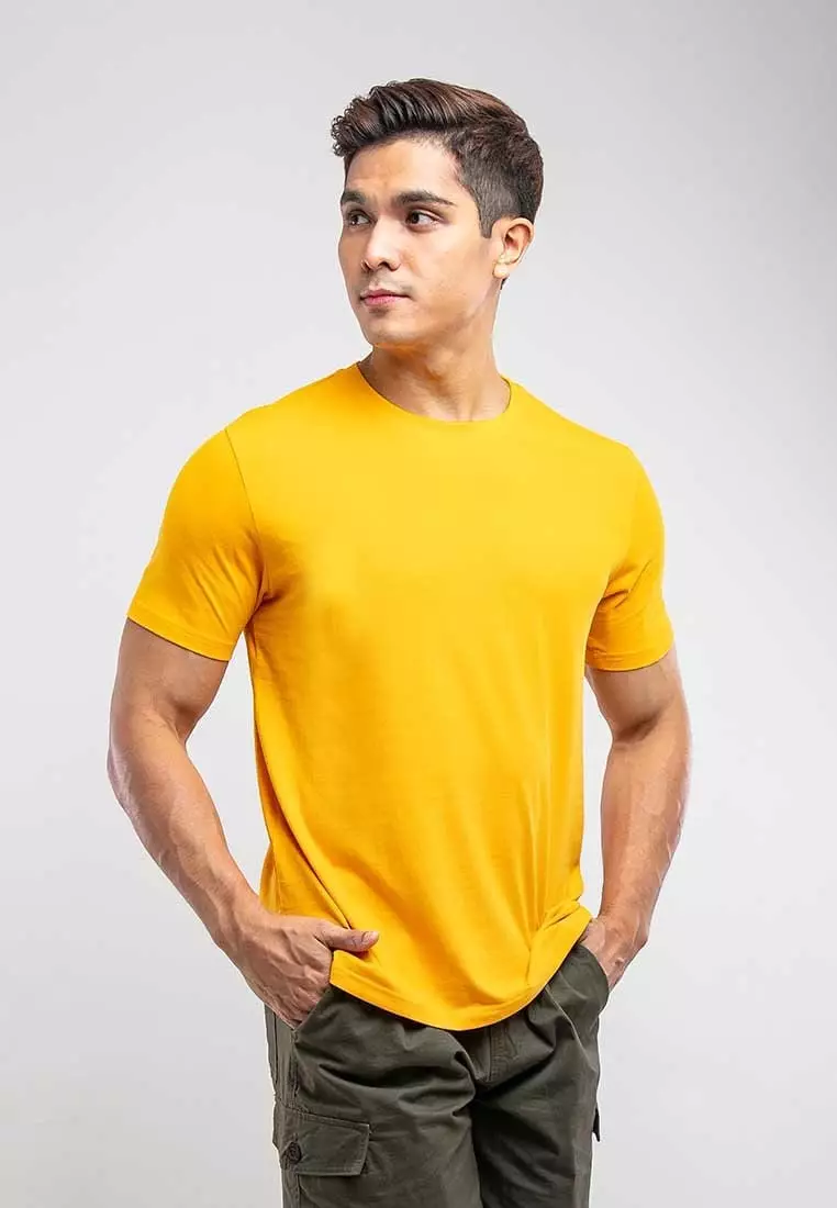 Forest Plus Size T Shirt Men 100% Cotton Soft Unisex Round Neck Big Size Plain Tee | PL23585-64DkYellow