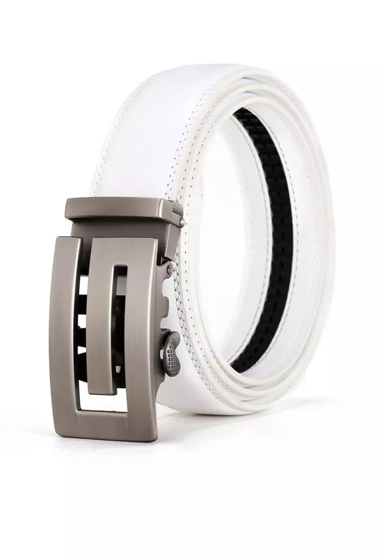 White silver sale belt