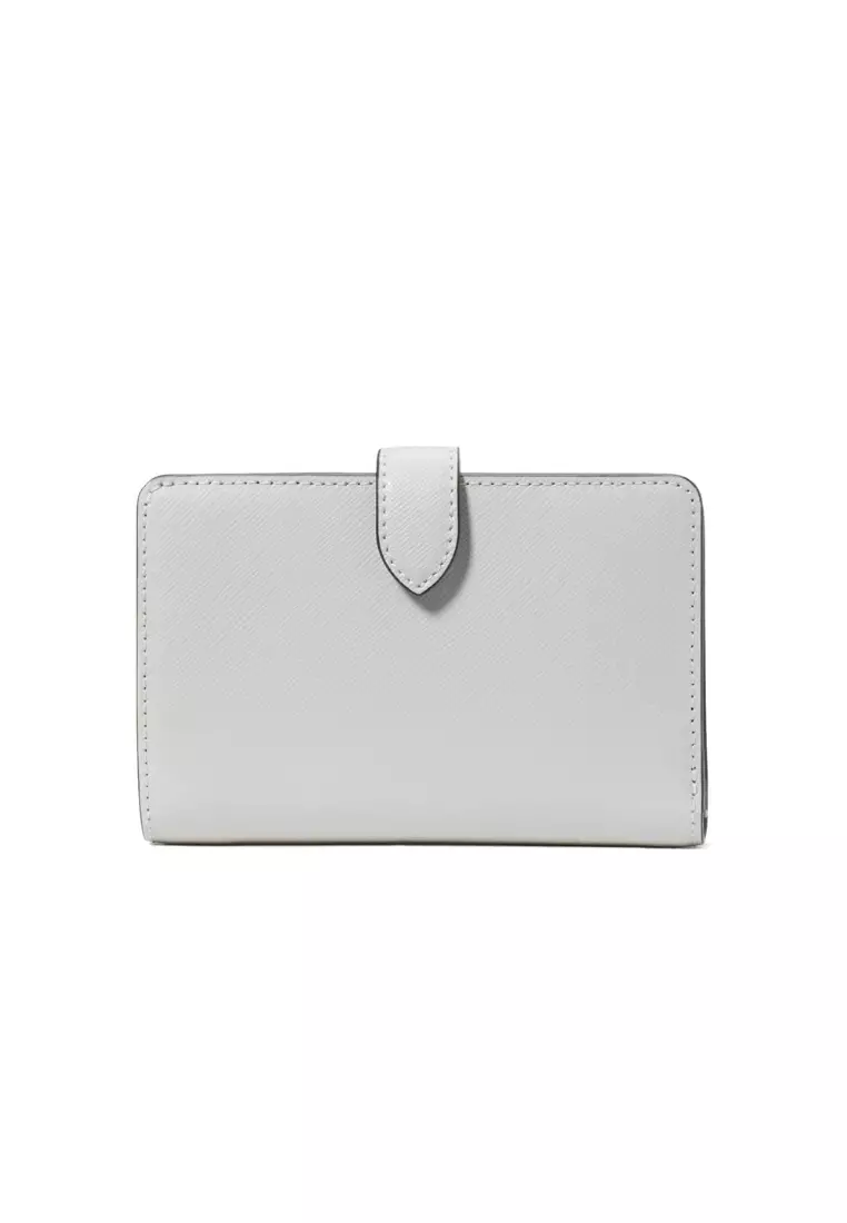 Kate Spade Madison Wallet Medium Compact Bifold In Platinum Grey KC511