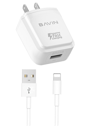 Buy Bavin Pc635 Qualcomm3 0 Quick Charger Fast Charging With 1 Meter Charging Cable For Ios Lightning Iphone 2022 Online Zalora Philippines