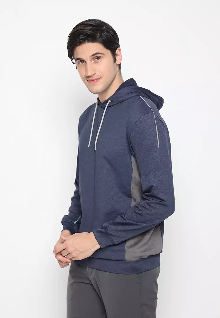 Jack Nicklaus Nikolai Premium Swirl Color Block Print Polo Pacific Blue