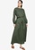 ZALIA BASICS green Cotton Belted Dress 6DDB3AA04B9A3FGS_1