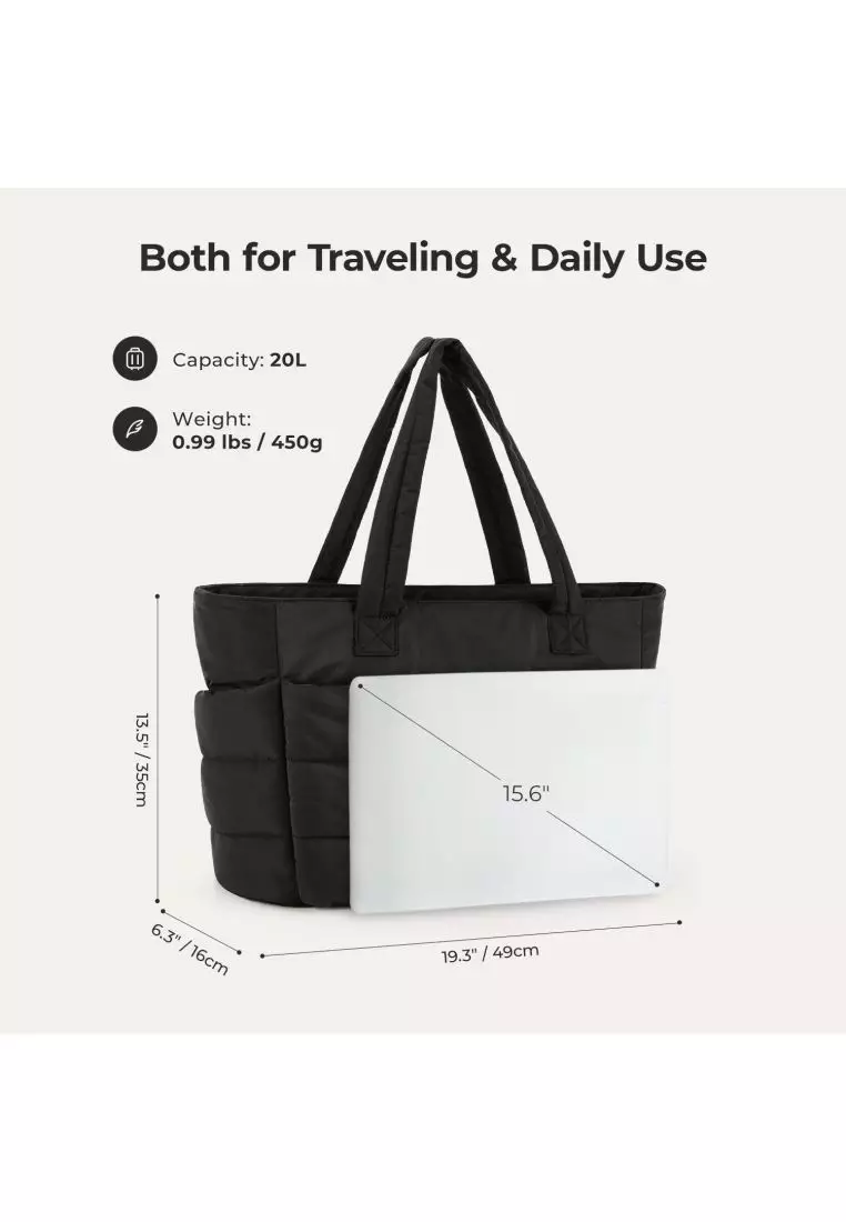 Bagsmart Zora Puffy Tote 20L (Black)