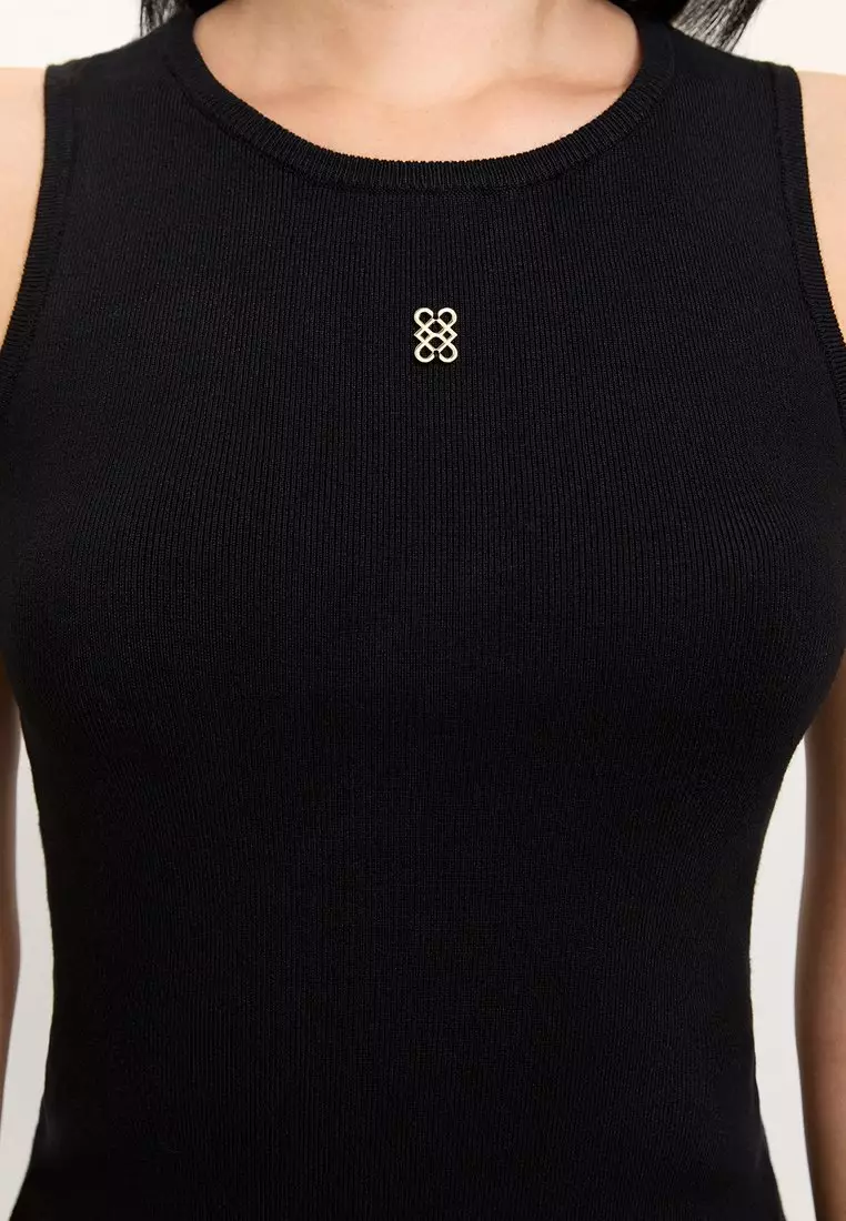 Sleeveless Knit Top - Black