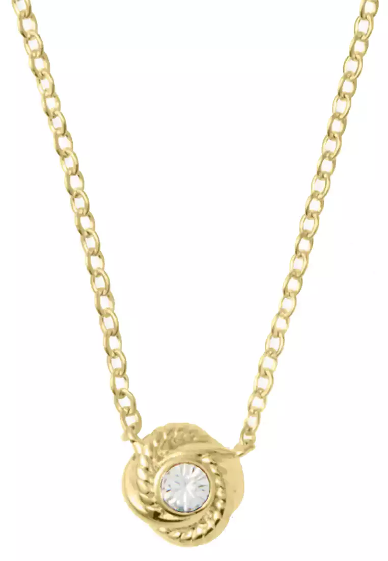Infinity & Beyond Knot Mini Pendant Necklace in Clear/ Gold o0ru2833