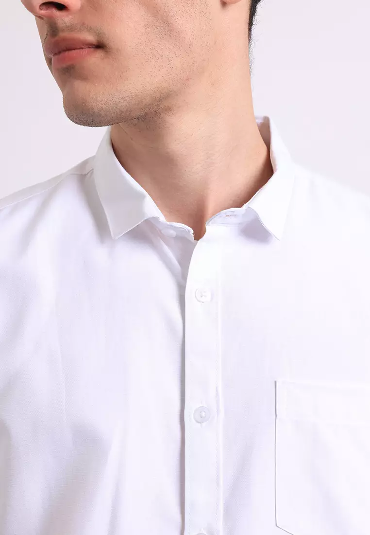Manzone Kemeja Lengan Pendek Pria Slim Fit Kobe - White