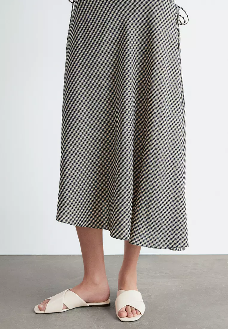 Asymmetric Draped Midi Dress