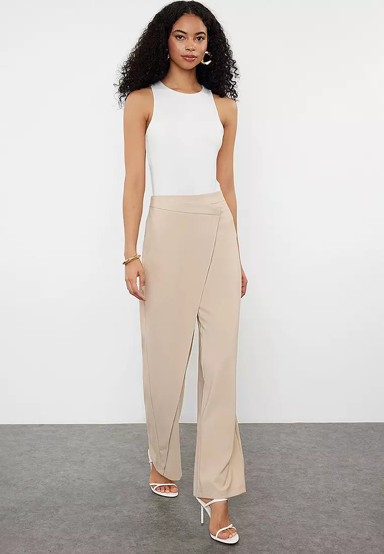 Buy Trendyol Asymmetrical Overlap Trousers 2025 Online | ZALORA