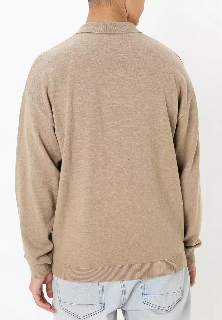 Colin Slub Knit Polo Sweatshirt